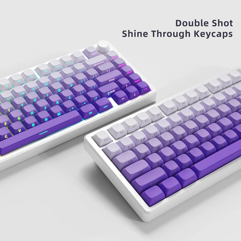 Side Printed Keycap Set - Gradient 136 Key, Double Shot Shine Through Custom Keycaps, Custom Keyboard Keycaps Set, OEM Cherry MX Mechanical Keyboa...