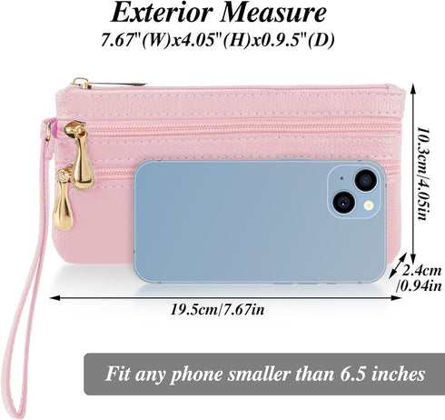 simarro Wristlet Clutch Purse, Soft Leather Long Multi-pocket Wrist Bag With Strap Portable Wallet for Women...