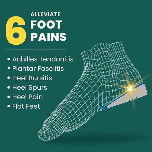 Heel Lift for Pain Relief - Welnove Shoe Inserts Gel Heel Cushion Cup for Achilles Tendonitis, Plantar Fasciitis, Heel Spur, 1" Height Heel Suppor...