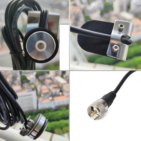 HYS TCJ-N2 Trunk NMO Antenna Mount W/13Ft of RG-58 Coax Cable with PL-259 Connector(UHF-Male) for NMO HF/VHF/UHF Antenna...