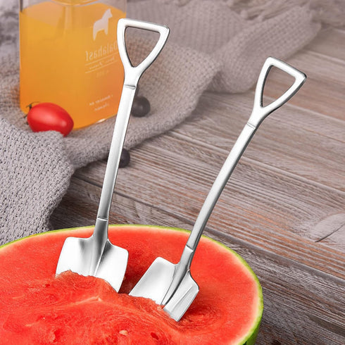 6 Pack Stainless Ice Cream Spoons, Shovel Spoons, Watermelon Spoon Reusable Small Spoon for Tea Dessert Home Kitchen Party Restaurant Party Suppli...