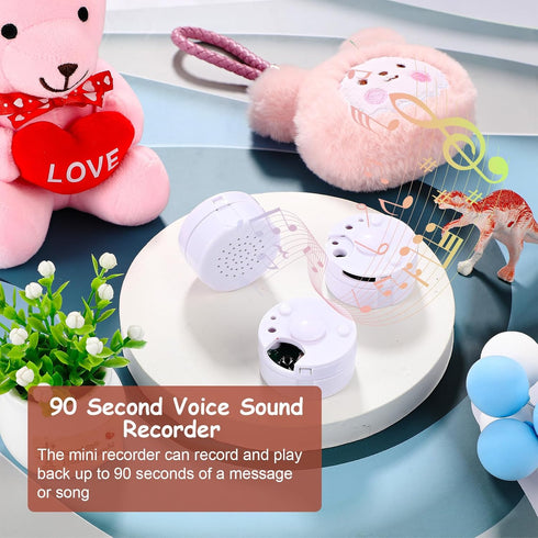 3 Pcs Voice Recorder for Stuffed Animal, Voice Recorder Box Stuffed Bear Mini Voice Recorder Device, DIY Custom Voice Message Toy Voice Recorder f...