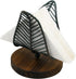 OwlGift Freestanding Modern Napkin Holder w/Golden Turquoise Wrought Iron Leaf & Brown Wooden Base Design, Tabletop Tissue Dispenser, Napkin Stora...