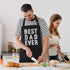 BBQ Funny Apron for Men - Best Dad Ever - Chef Bib Apron with 2 Pockets, Adjustable Neck Strap and 40" Long Ties - Best for Kitchen Cooking, Grill...