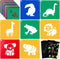 20 PCS Animal Stencils for Kids, 8 x 8 Inch ViikiFain Sidewalk Chalk Stencils Colorful Drawing Stencils with 5 Pcs Scratch Paper Reusable DIY Craf...