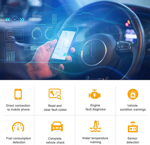 ELM327 OBD? Car Auto Diagnostic Scanner, Professional Automotive Bluetooth Scan Tool and Code Reader, Universal Vehicle Interface Adapter Diagnost...