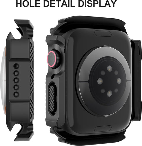 Suoman 1 PC Waterproof Case for Apple Watch Series 9/8/7 45mm Screen Protector,?Dazzling Cool Armored ? Tempered Glass Screen Protector Cover for ...