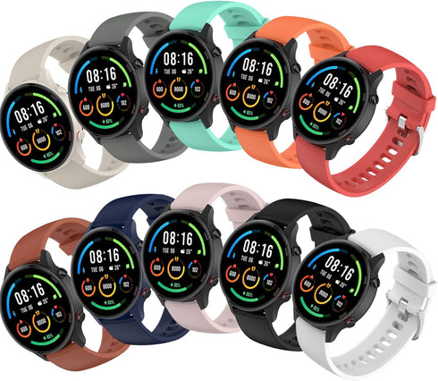 Bands for Xiaomi Mi Smartwatch/Xiaomi Mi Watch Color Sport for Women Men, 10 Pack Soft Silicone Strap Replacement Wristbands Compatible with Xiaom...