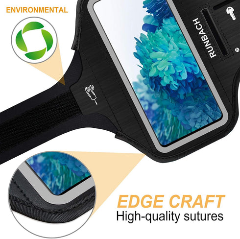 Water Resistant Running Armband for Samsung Galaxy S20 FE/S20+/S10+/S10 Lite/S9+/S8+,Galaxy A60/A51/A50/A32/A30/A20/A11/A10/A8S,with Fingerprint T...
