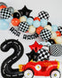 Race Car Birthday Balloons 40 Inch Racetrack Number Balloon 2 Black Boys Two Fast Birthday Race Car Theme Party Decor Supplies 5 Pcs Mylar Balloon...