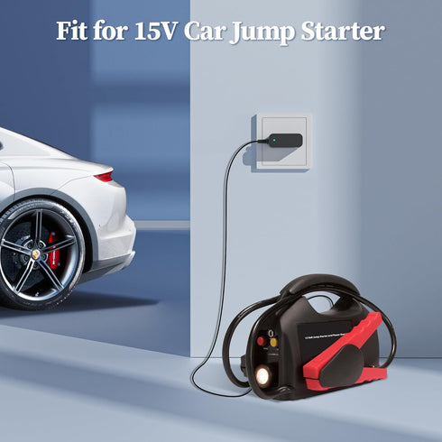 15V 1A Charger for Car Jump Starter Power Supply for Peak 450A 500A 600A 800A 1000A Peak AC Adapter for Auto Battery for Booster for TACKLIFE T6 f...