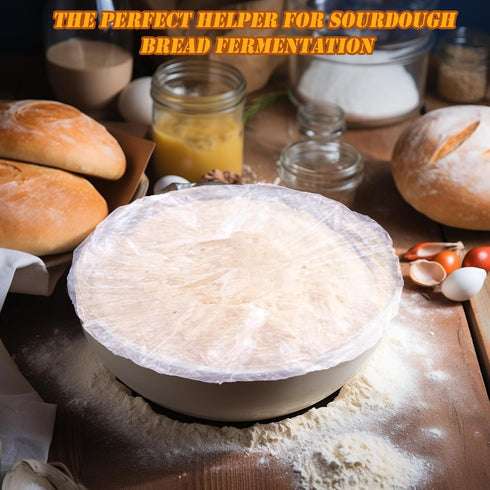 Palksky 200PCS Bowl Covers for Bread Proofing, Bread Cover for Rising, Elastic Plastic Bread Bowl Cover for Bakery Home Baking, Sourdough Bowl Bas...