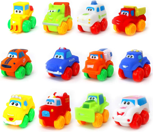 Big Mo's Toys Baby Cars - Soft Rubber Toy Car Set Small Vehicles for Babies and Toddlers - 12 Pieces...