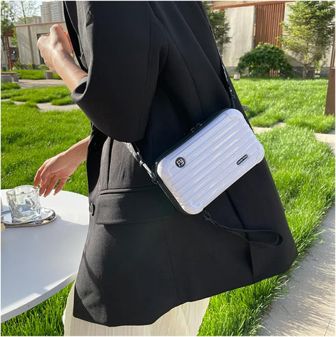 WANLIAN Hard Shell Cosmetics Case, Bag for Toiletry, Water resistant Crash Proof, Hard Shell Mini Crossbody Bag, Mini Wrist Bag Purse, Ladies Part...