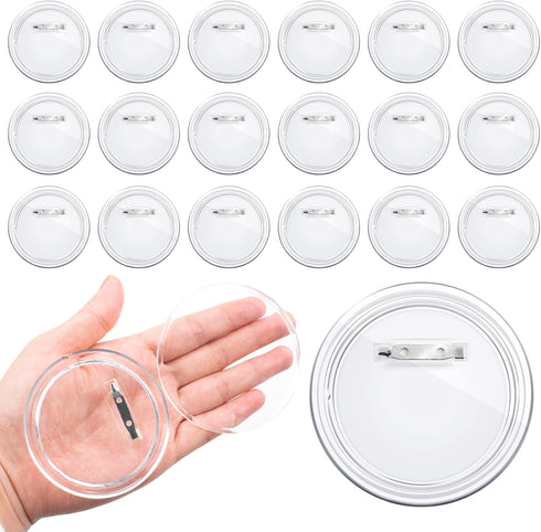 18 Pack 3 Inch/75mm Clear Button Badges Set Acrylic Design Button Badge Large Photo Buttons Pins Picture Acrylic Design for Office School Craft Su...
