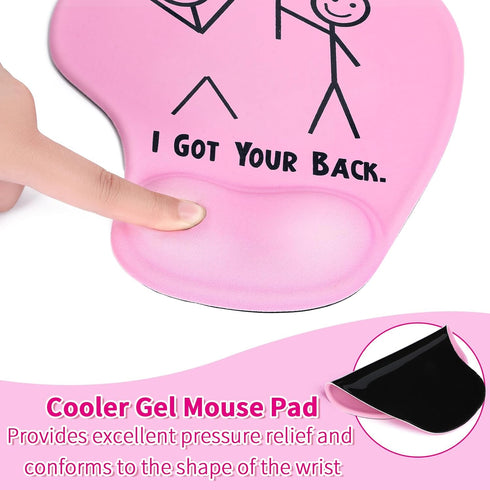 Funny Mouse Pad with Wrist Support,Pink Mouse Pad Ergonomic Mouse Pad with Comfortable Gel Wrist Rest Support, Non-Slip Base Mouse Pad for Home Of...