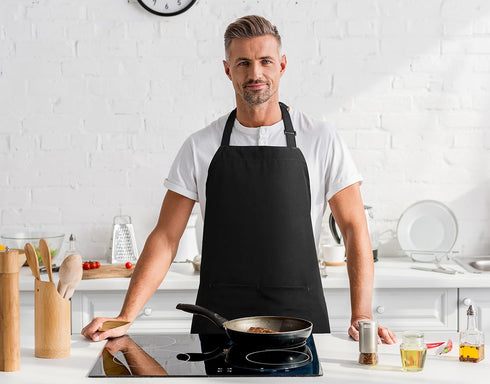 Utopia Kitchen 2 Pack Bib Apron, Adjustable with 2 Pockets, Water and Oil Resistant, Cooking Kitchen Chef Apron for Women Men...