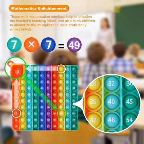 9x9 Multiplication Table Game Toy, Push Pop Bubble Mathematical Operations, Mental Arithmetic and Fidget Sensory Toy.Stress Reliever Anxiety ,Mult...