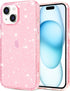 JJGoo Compatible with iPhone 15 Case Glitter, Clear Transparent Soft TPU Sparkle Anti-Scratch Shockproof Protective Phone Bumper, Women Girls Slim...