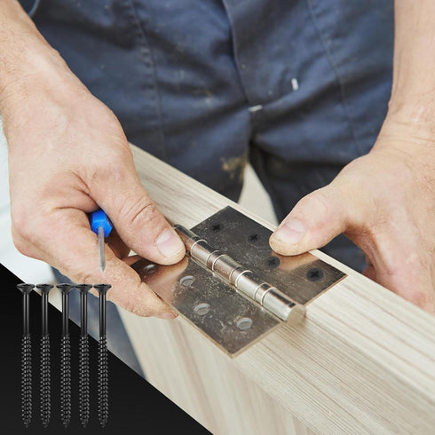 48 Pcs Oil Rubbed Bronze Wood Screws 9 x 3 Inch Extra Long Security Door Hinge Screws, Flat Head, Anti Corrosion...