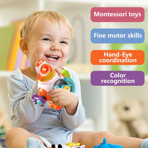 Montessori Toys for 1-3 Year Old, Baby Sensory Toys for 0-6 6-12 Months Travel Activities Busy Board Cube, Birthday Baby Gifts Toys for 6 9 12 18 ...
