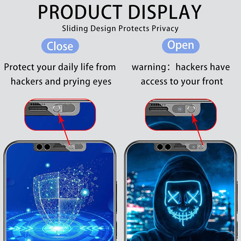 Screen Protector with Front Slide Camera Cover Compatible for Phone 12/ Phone 12 Pro,HD Tempered Glass Screen Protection and Spy Cover Protect Pri...