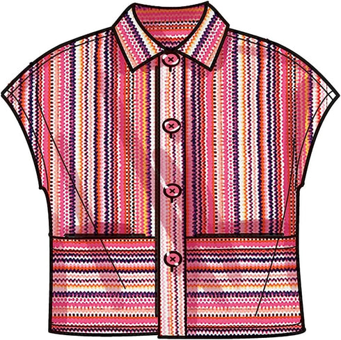 Simplicity Easy Toddlers' Button-Front Top, Pants, Shorts and Hat Sewing Pattern Packet, Design Code S9798, Sizes 1/2-1-2-3-4, Multicolor...