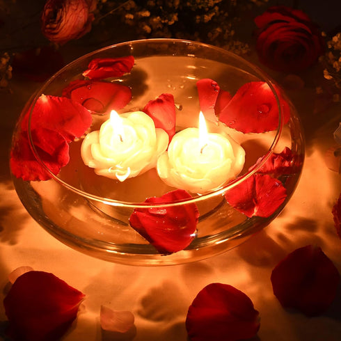 Zest Candle 12-Piece Floating Candles, 3-Inch, Ivory Rose...