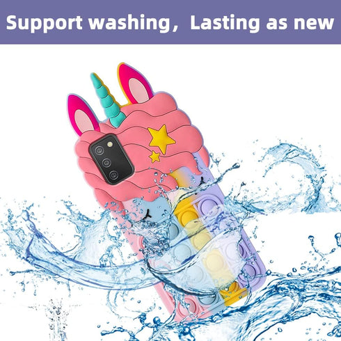 for Samsung Galaxy A02S/A03S/M02S Case,Cartoon Fun Kawaii Cute Silicone Bubble Button Decompression case Designed for Galaxy A03S/A02S Phone case ...