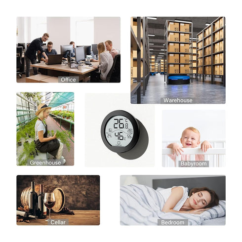 SECRUI Indoor Thermometer Digital Hygrometer 3 Pack – Room Thermometer and Humidity Gauge – LCD Hygrometer Thermometer with Max and Min Records(Bl...