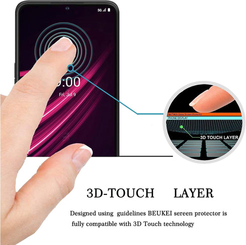 beukei (3 Pack) Screen Protector Tempered Glass Compatible for T-Mobile REVVL V+ 5G (T-Mobile REVVL V PLUS 5G), Touch Sensitive,(6.82 inch) Case F...