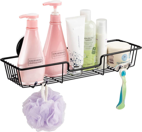 SANNO Suction Cups Shower Caddy, Bathroom Storage Combo Organizer,Rustproof Wire Basket for Kitchen Bathroom Accessories - Stainless Steel,Black...