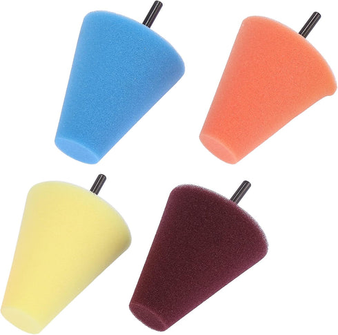 X AUTOHAUX 4pcs Cone Polishing Pad Sponge Buffing Pads for Automotive Car Wheels Hub Cleaner...