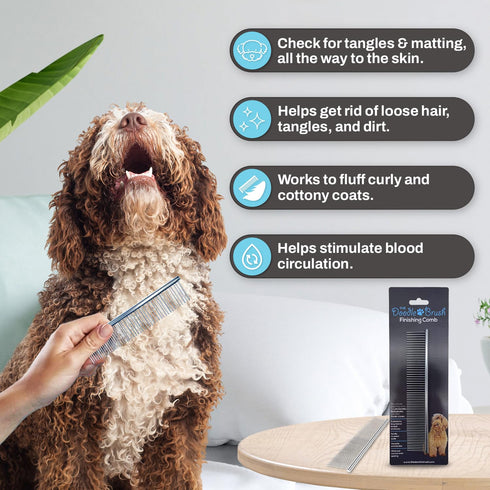 Doodle Comb For Grooming, Metal Dog Comb for Goldendoodle - Metal Comb For Dogs Doodles - Dog Comb for Goldendoodles, Poodle Comb, Finishing Comb ...