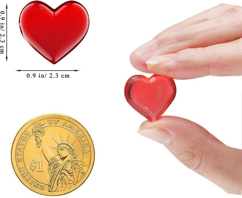 Fangoo 110 Pieces Red Acrylic Heart Red Heart Gems for Valentine's Day Decorations Vase Filler Table Scatter Engagement Wedding Home Decorations(B...