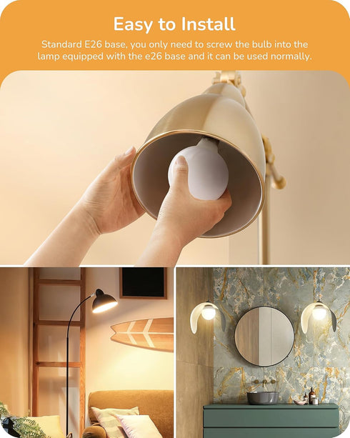 EDISHINE 4 Pack G25 LED Globe Light Bulbs CRI90+, Vanity Light Bulbs for Bathroom 5W Equivalent 25W 2700K Warm White 450LM, Globe Light Bulbs Over...