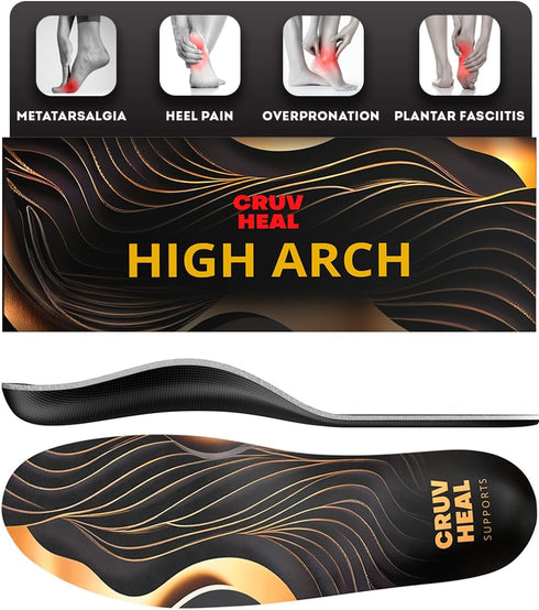 (2024) Premium High Arch Insoles for Ultimate Support - Plantar Fasciitis - Comfort for Foot Pain Relief - Anti-Fatigue - Orthotic Shoe Sole Inser...