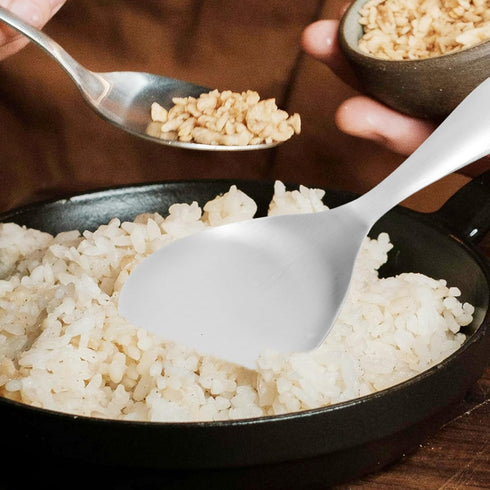 Rice Paddle Spoon Stainless Steel: 2pcs Non Stick Rice Spoon Scooper Spatula Rice Cooker Spoon Serving Spoon Rice Spatula for Rice...