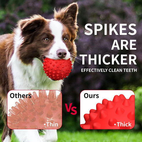 Apasiri Dog Balls Squeaky Dog Toys for Large Dogs, Dog Toys for Aggressive Chewers, Tough Spiky Dog Ball, Dog Ball, Floatable Rubber Pet Toys for ...