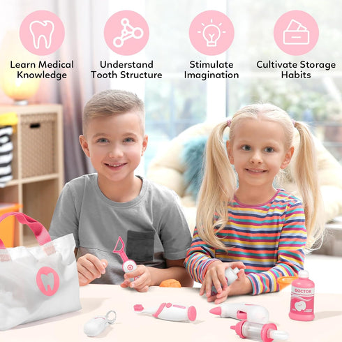 Liberry Toy Doctor Kit for Toddlers 3 4 5 Years Old, 22 Pieces Dentist Playset with Medical Bag & Dental Tools, Doctor Pretend Play Set for Girls ...