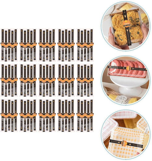100pcs Stickers Sticker Decals Decorative Baking Labels Decorative Label Sticker Label Self Adhesive Paper Sticker Packaging Sticker Biscuit Kraft...