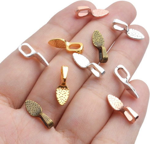 BronaGrand 100pcs Spoon Glue on Bails for Earrings Pendants Charms Jewelry Making Crafting,15x5x5mm...