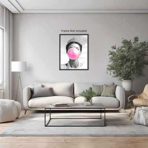 Posterizer 1 pcs-black and white fun retro modern art-pink bubblegum 2-Retro Art-Comedy Art-Gifts for Women- unframed wall art...