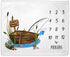 Fishing Baby Monthly Milestone Blanket, Gone Fishing Baby Boy Growth Chart Milestone Photo Blanket, Fishing Boat Newborn, Includes Marker (50"x40"...