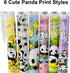 Maydahui 12PCS Kawaii Panda Pens Retractable Panda Gel Pen Cute Little Bear Flower Print Animal Pens Black Ink Comfortable Grip for School Home Of...
