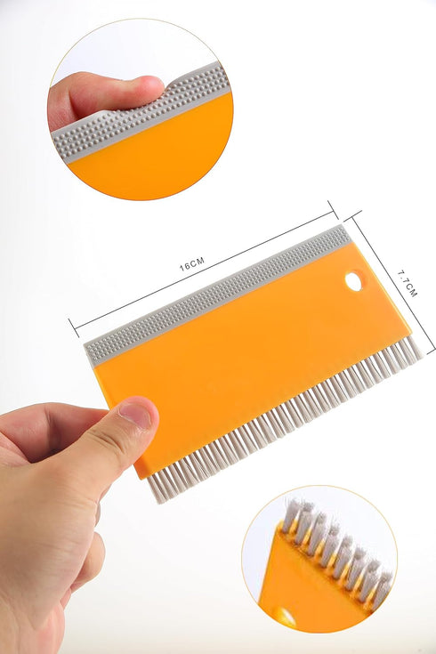 2 Pack Silicone Squeegees with Countertop Brush,Water Scraper,Squeegee Cleaning Brush for Pot Pan Dish Scraper,Windows,Mirrors,Bathroom Glass Show...
