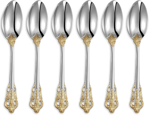 KEAWELL Luxurious 5.1-Inch Espresso Spoons Set - 6 Pieces - Mini Coffee Spoon, 18/10 Stainless Steel - Gorgeous Design with Exceptional Mirror Pol...