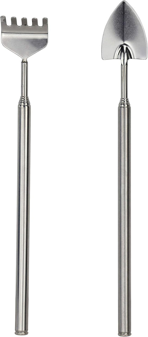 Esschert Design USA GT163 Telescoping Terrarium Rake and Trowel Tool Set, Siler...
