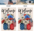 4th of July Floral House Flag 28 x 40 Vertical Double Sided Patriotic Mason Jar Flowers Red Blue Memorial Day Independence Day Holiday Outside Dec...