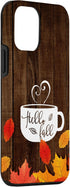 Hello Fall Coffee Mug Autumn Leaves Happy Fall Feeling Case for iPhone 12 mini...